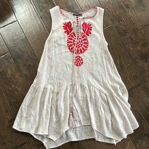 Cream and Red THML Swim Cover-Up Size M